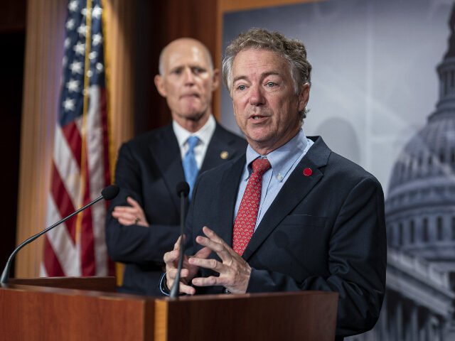 Rick Scott and Rand Paul Senator Rand Paul, a Republican from Kentucky, speaks during a news conference with Senato