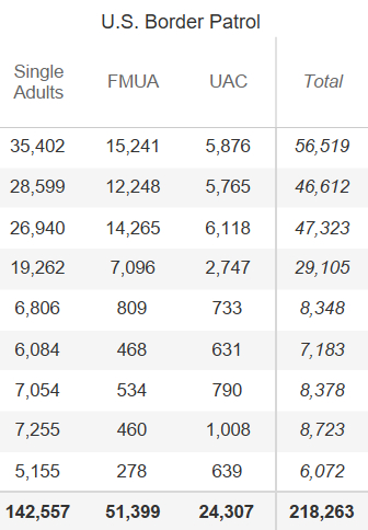Border Encounters Demographics (U.S. Customs and Border Protection)