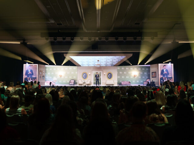 TPUSA Summit Charlie Kirk speaks on-stage during the Turning Point USA Young Women's Leadership Su