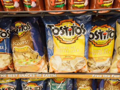 Tostitos chips on a shelf at a Kings Food Market in Midland Park, New Jersey. Tostitos is