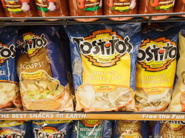 Tostitos chips on a shelf at a Kings Food Market in Midland Park, New Jersey. Tostitos is