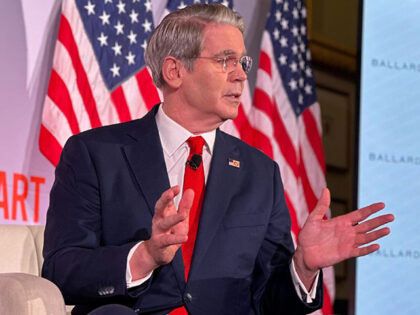 Treasury Secretary Scott Bessent during a policy discussion with Breitbart News on Wednesd