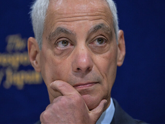 jan102025-Rahm-Emanuel-getty Outgoing US Ambassador to Japan Rahm Emanuel reacts during a press conference at the Forei