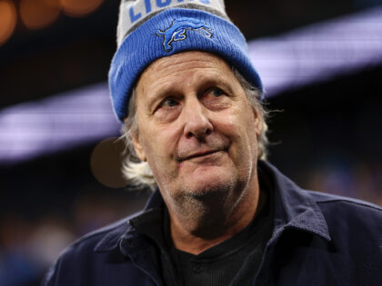 DETROIT, MI - JANUARY 21: Actor Jeff Daniels looks on from the sidelines prior to an NFL d