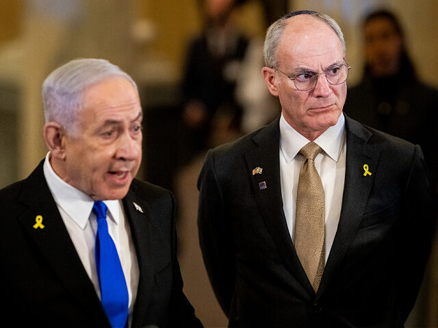 Benjamin Netanyahu, Israel's prime minister, left, and Yechiel Leiter, Israel's ambassador