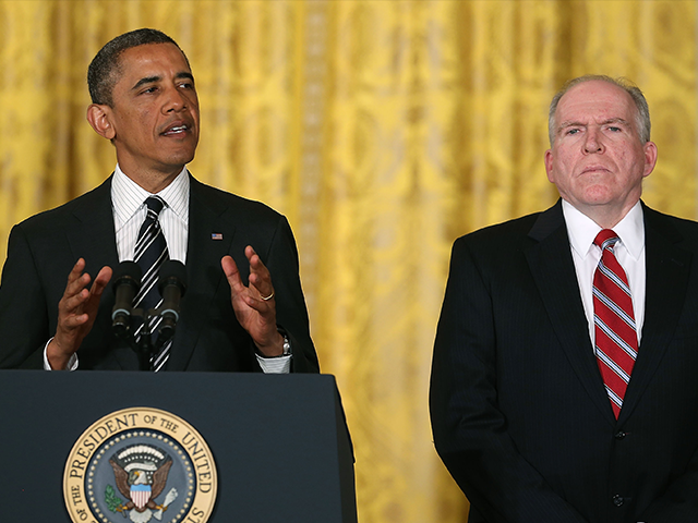 obama-brennan-2013-getty WASHINGTON, DC - JANUARY 07: U.S. President Barack Obama (L) nominates chief counterterror