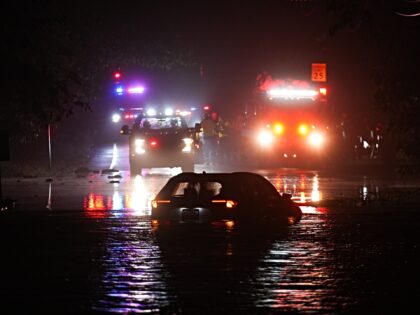 PLAINFIELD, NJ - JUL 15: A view of flooded streets as Governor Phil Murphy declared a stat