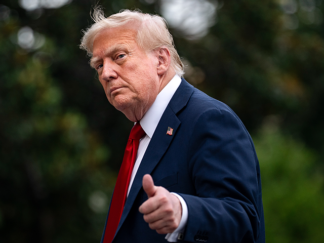 trump-thumbs-up-7-13-25-getty President Donald Trump walks on the South Lawn of the White House after arriving on Marine
