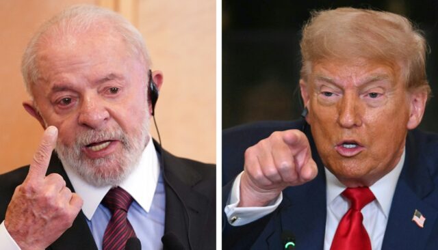 Brazil's President Luiz Inacio Lula da Silva (L) is squaring up to US counterpart Don