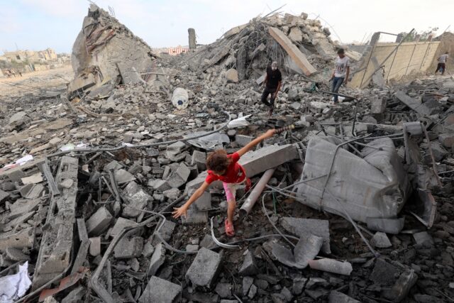 Gaza's civil defence agency said 52 were killed in a wave of Israeli airstrikes, shel