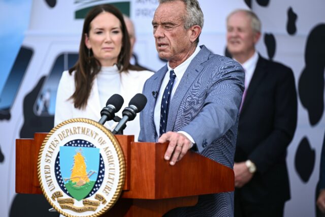 Secretary of Health and Human Services Robert F. Kennedy Jr. speaks during a news conferen
