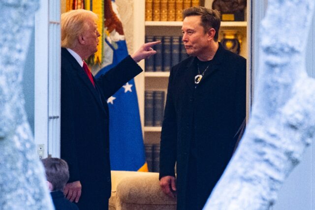 US President Donald Trump (L) and Elon Musk were once close allies, with the tech billiona