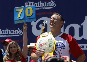Joey Chestnut reigns again with 17th Nathan's hot dog-eating title