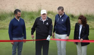 Trump opens new golf course, meets with Scottish first minister