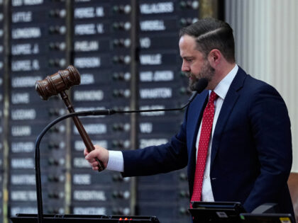 Texas Speaker of the House Dustin Burrows, R-Lubbock, oversees a debate over a redrawn U.S