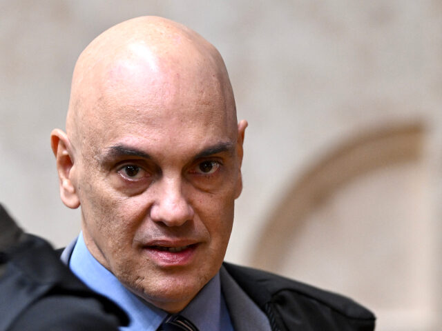 Judge Alexandre de Moraes looks on during a trial of the regulation of social networks at