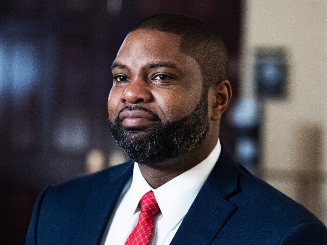 Rep. Byron Donalds, R-Fla., leaves a meeting of the House Republican Conference in the U.S