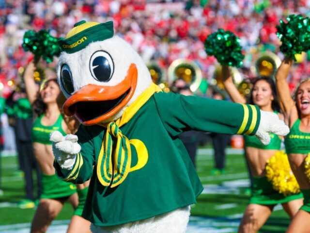 WATCH: Oregon Duck Loses Head in Fall Before Season Opener