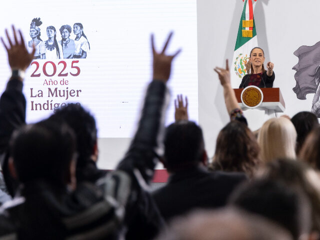 Mexican President Claudia Sheinbaum takes questions from reporters. Credit: Breitbart News