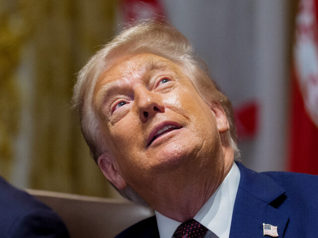 Marco Rubio, US secretary of state, left, and US President Donald Trump during a cabinet m