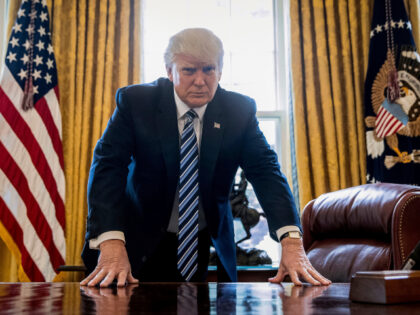 In this Friday, April 21, 2017, file photo, President Donald Trump poses for a portrait in