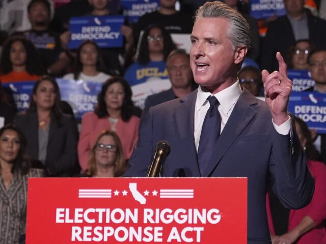 California Gov. Gavin Newsom speaks during a news conference Thursday, Aug. 14, 2025, in L