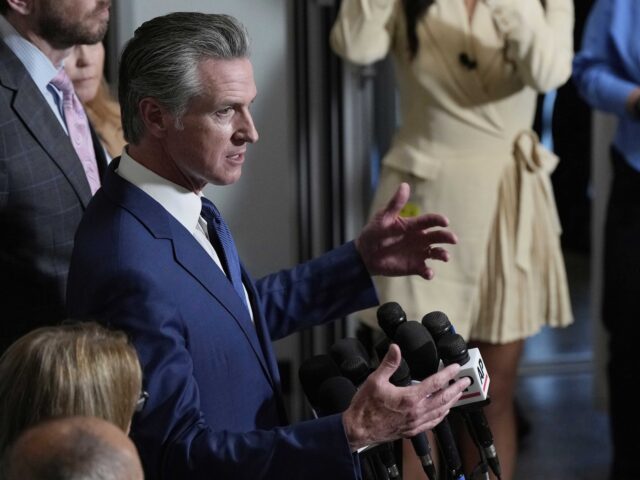 Gavin Newsom skirt (Associated Press)