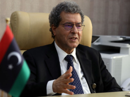 Libya's Oil Minister Mohammed Aoun gestures during an interview in the capital Tripoli, on
