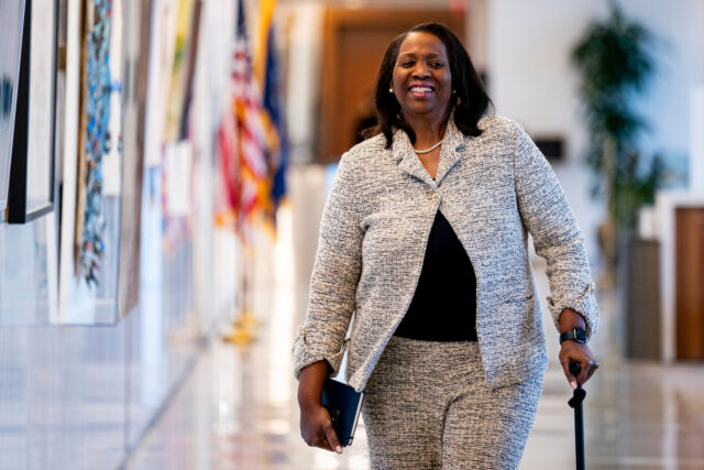 Jerome Powell Speaks At Fed Listens Event Lisa Cook, governor of the US Federal Reserve, arrives for a Fed Listens event in Washingt