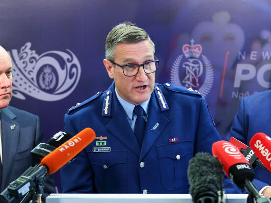 NZ Prime Minister Luxon Speaks At Police HQ WELLINGTON, NEW ZEALAND - SEPTEMBER 19: NZ Police Deputy Commissioner Jevon McSkimming spe