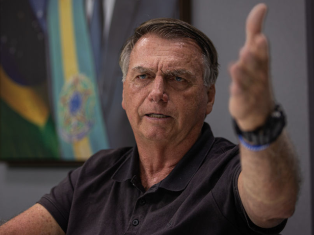 GettyImages-2195954602 Jair Bolsonaro, Brazil's former president, during an interview in Brasilia, Brazil, on Tue