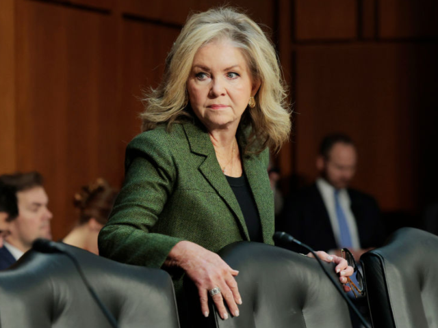 WASHINGTON, DC - FEBRUARY 13: Sen. Marsha Blackburn (R-TN) arrives to a Senate Judiciary c