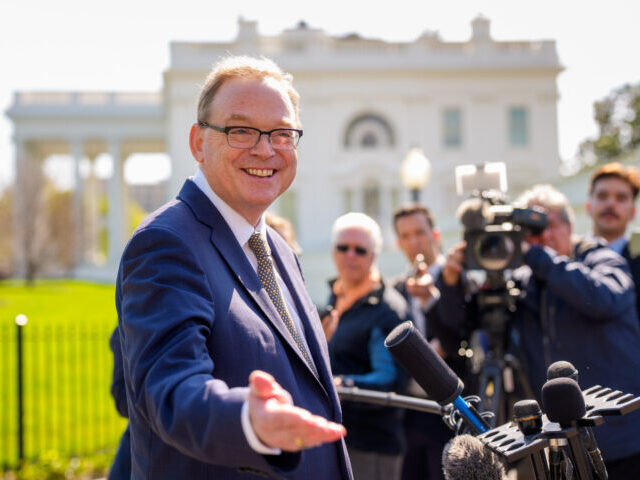 Director Of The National Economic Council Kevin Hassett Speaks To The Press At The White House WASHINGTON, DC - APRIL 18: White House National Economic Council Director Kevin Hassett sp