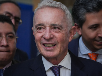 BOGOTA, COLOMBIA - MAY 8: Former president Alvaro Uribe Velez is questioned during the fin