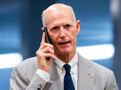 Senator Rick Scott, a Republican from Florida, in the Senate Subway of the US Capitol in W