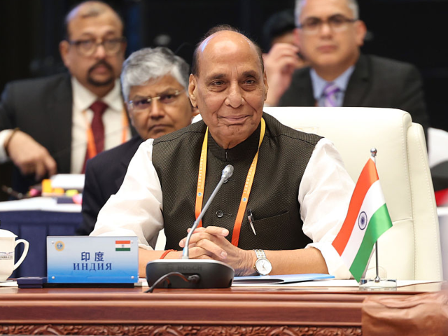 BEIJING, CHINA - JUNE 26: India's Defence Minister Rajnath Singh attends the Shanghai Coop