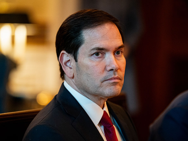 GettyImages-2223433456 Marco Rubio, US secretary of state, during a dinner with Benjamin Netanyahu, Israel's prim