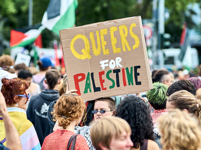 26 July 2025, Berlin: Participants of the Internationalist Queer Pride for Liberation (IQP