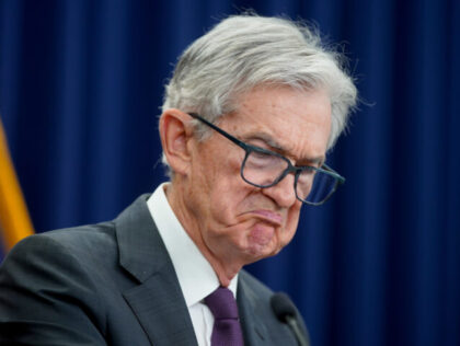 Jerome Powell, chairman of the US Federal Reserve, during a news conference following a Fe