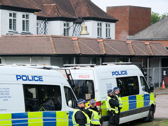 LONDON, UNITED KINGDOM - JUL 27, 2025 - Migrant protest, The Bell Hotel London Epping For