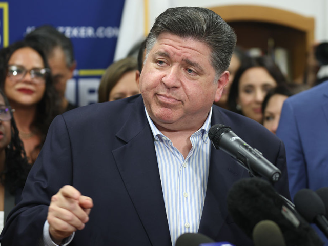 GettyImages-2227764985 J.B. Pritzker, governor of Illinois, speaks during a news conference at the Democratic Par
