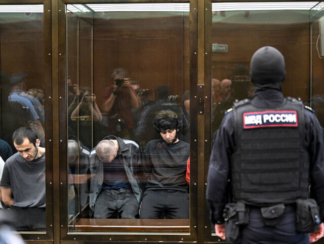 A group of defendants accused of involvement in the 2024 Crocus City Hall music venue gun