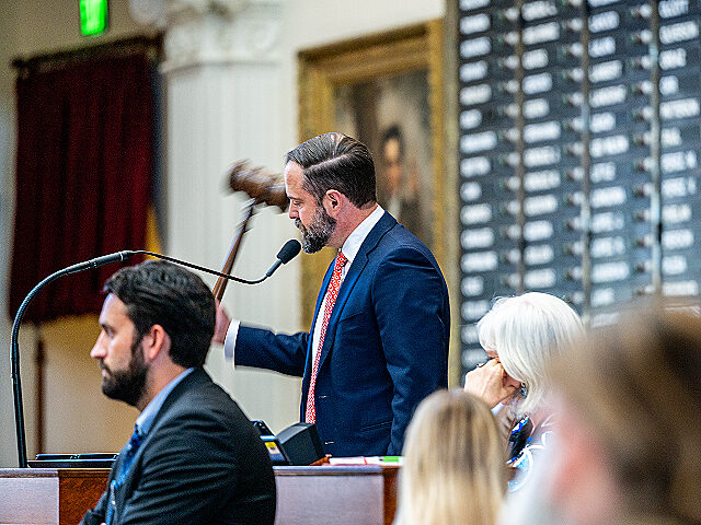 Speaker of the Texas House of Representatives Dustin Burrows adjourns the House meeting at