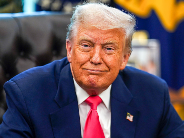 GettyImages-2229311356 US President Donald Trump in the Oval Office of the White House in Washington, DC, US, on