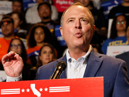 LOS ANGELES, CALIFORNIA - AUGUST 14: U.S. Sen. Adam Schiff (D-CA) speaks about the “Elec