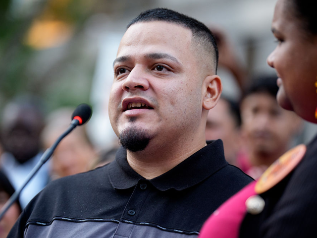 BALTIMORE, MARYLAND - AUGUST 25: Kilmar Abrego Garcia speaks during a rally and prayer vig