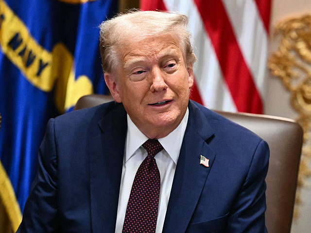US President Donald Trump speaks during a cabinet meeting in the Cabinet Room of the White
