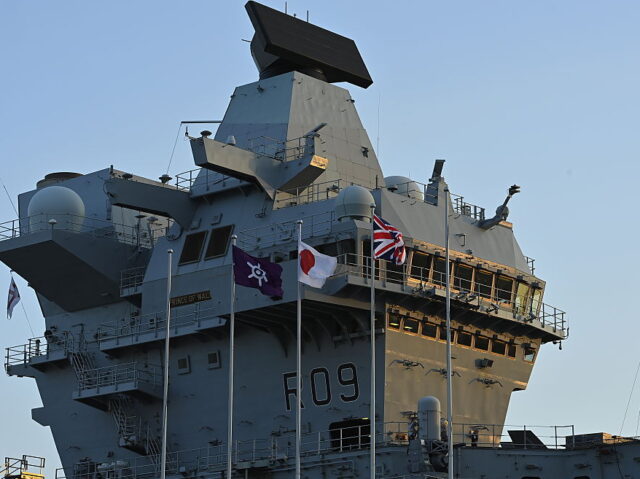 TOKYO, JAPAN - AUGUST 28 : Britain's flagship aircraft carrier HMS Prince of Wales sa