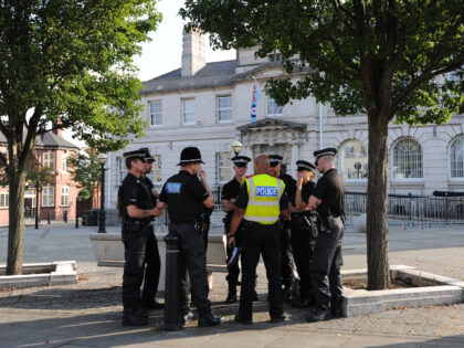 ROTHERHAM, ENGLAND - SEPTEMBER 11: Police presence are seen outside as Shaun Wright, Polic