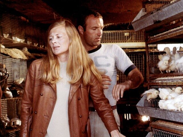 American actors Shirley Knight and James Caan on the set of The Rain People, written and d